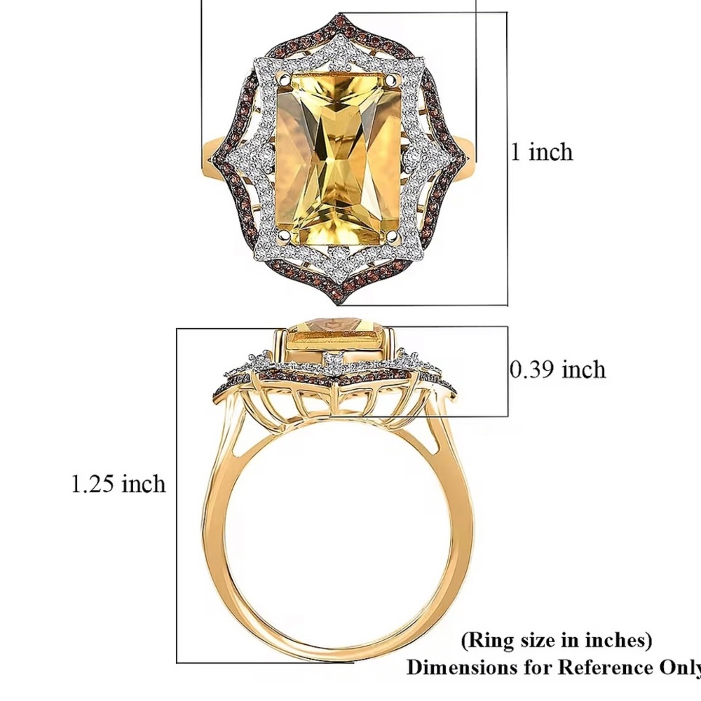 Yellow Labradorite and Multi
Gemstone Solar Flare Ring in 18K
Vermeil Size 6 New - Picture 7 of 9